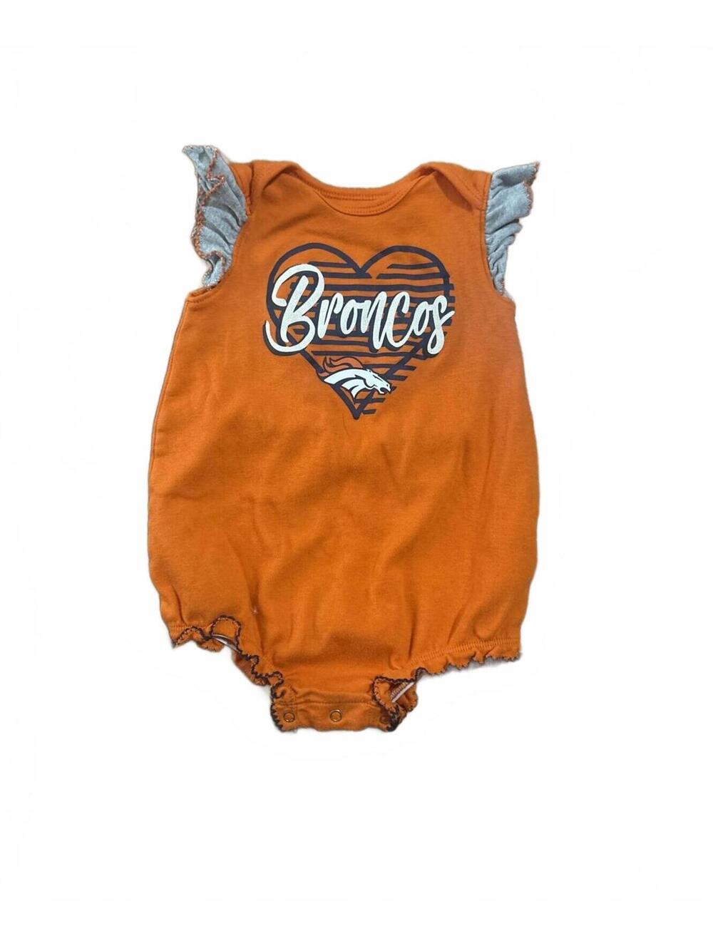 Denver Broncos Baby Romper 6-9 Months Girls ruffled Football outfit NFL